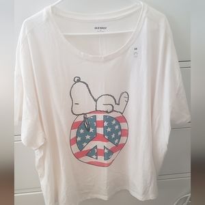 Snoopy Crop Top Peace Sign  Size 3X